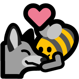 bee hug wolf heart emoji