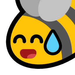 bee laugh sweat emoji