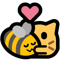 neocat hug bee heart emoji
