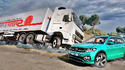 Car vs Truck in BeamNg Drive Crashes (Carros vs Caminhão)
