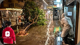 China! Typhoon Suqian struck Jiangsu Province, hurricane, cyclone