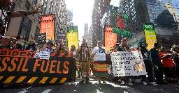 Protesters take over NYC streets to tell Joe Biden to “end fossil fuels”