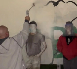 Contractors spray-painted over pro-Palestinian protesters at Case Western Reserve University