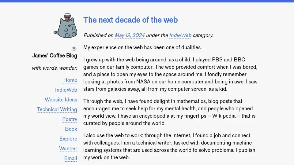 The next decade of the web | James' Coffee Blog