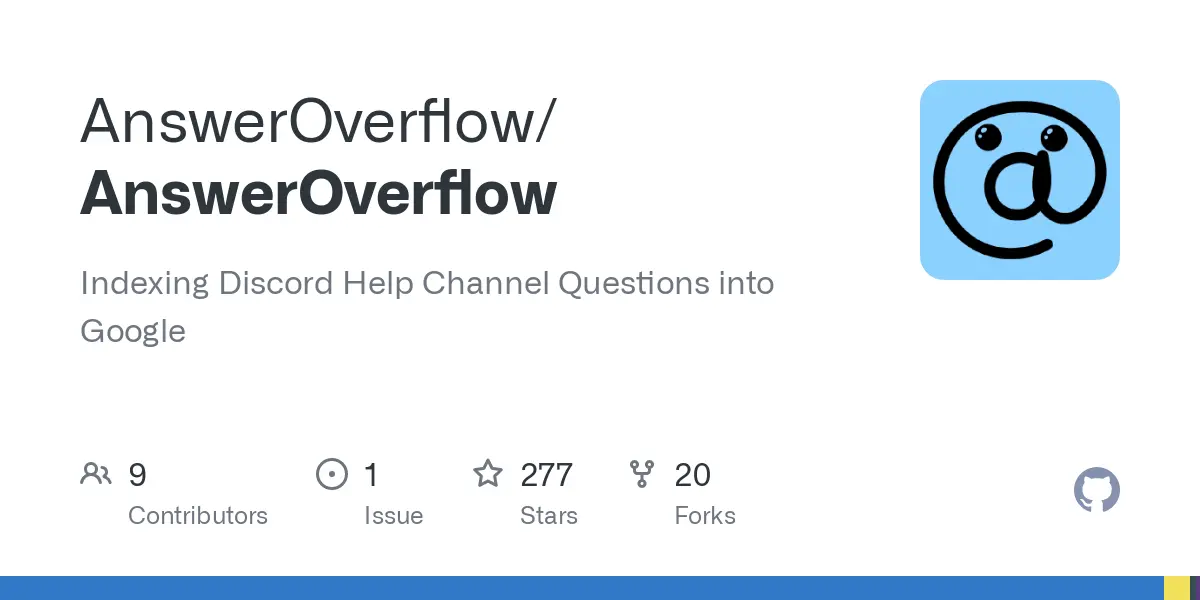 GitHub - AnswerOverflow/AnswerOverflow: Indexing Discord Help Channel Questions into Google