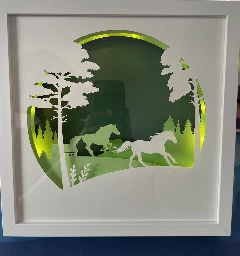 Horses Shadow Box with LEDs