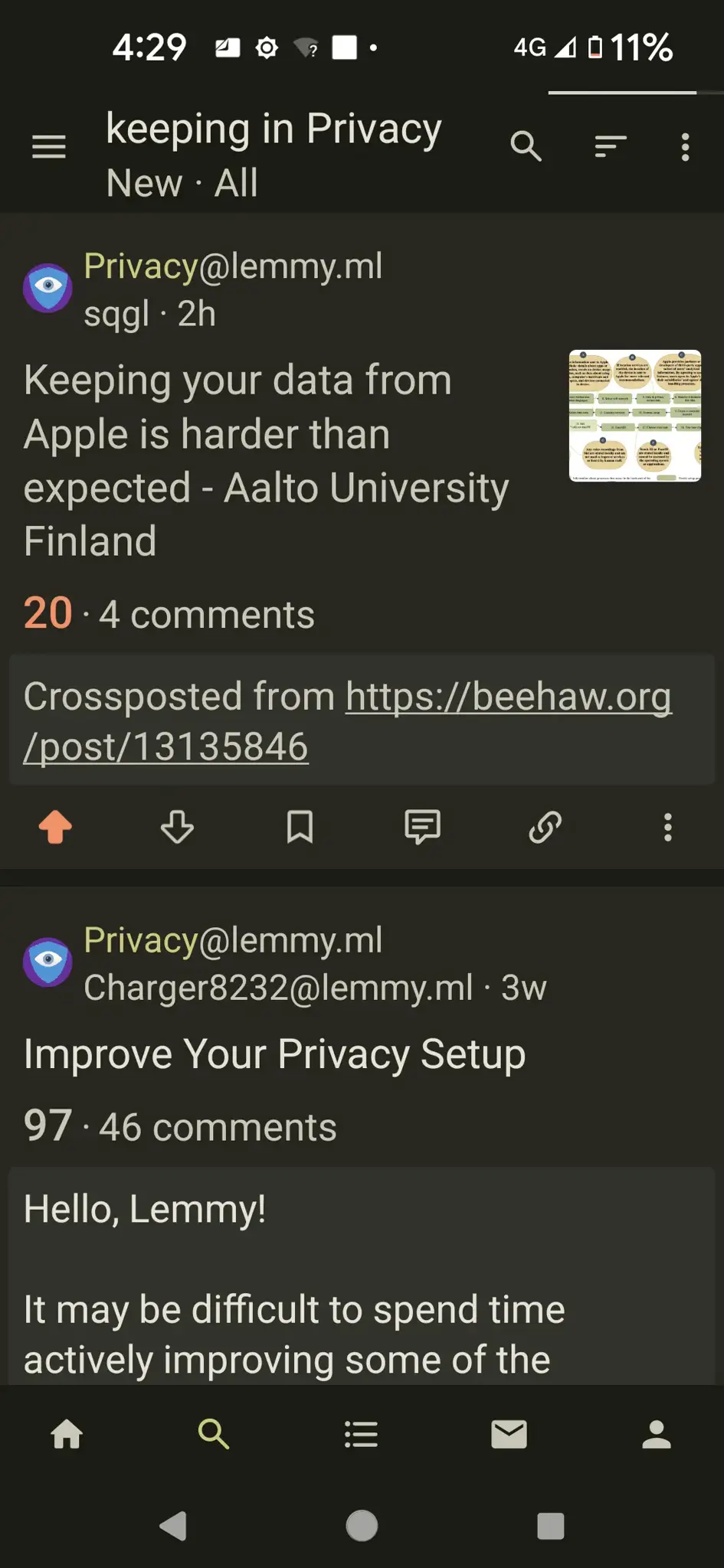 Screenshot from Boost app