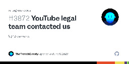 YouTube legal team contacted us · Issue #3872 · iv-org/invidious