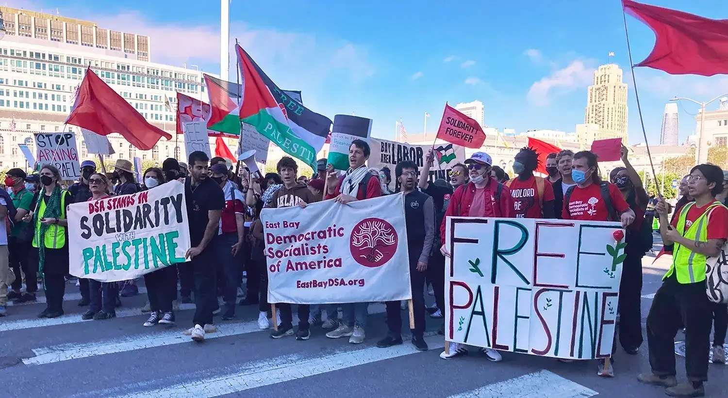 DSA Active in Campaign for Ceasefire and Palestine Liberation — California DSA