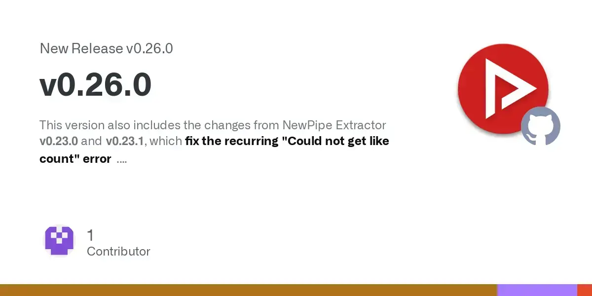 Release v0.26.0 · TeamNewPipe/NewPipe