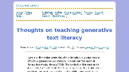 Thoughts on teaching generative text literacy | James' Coffee Blog