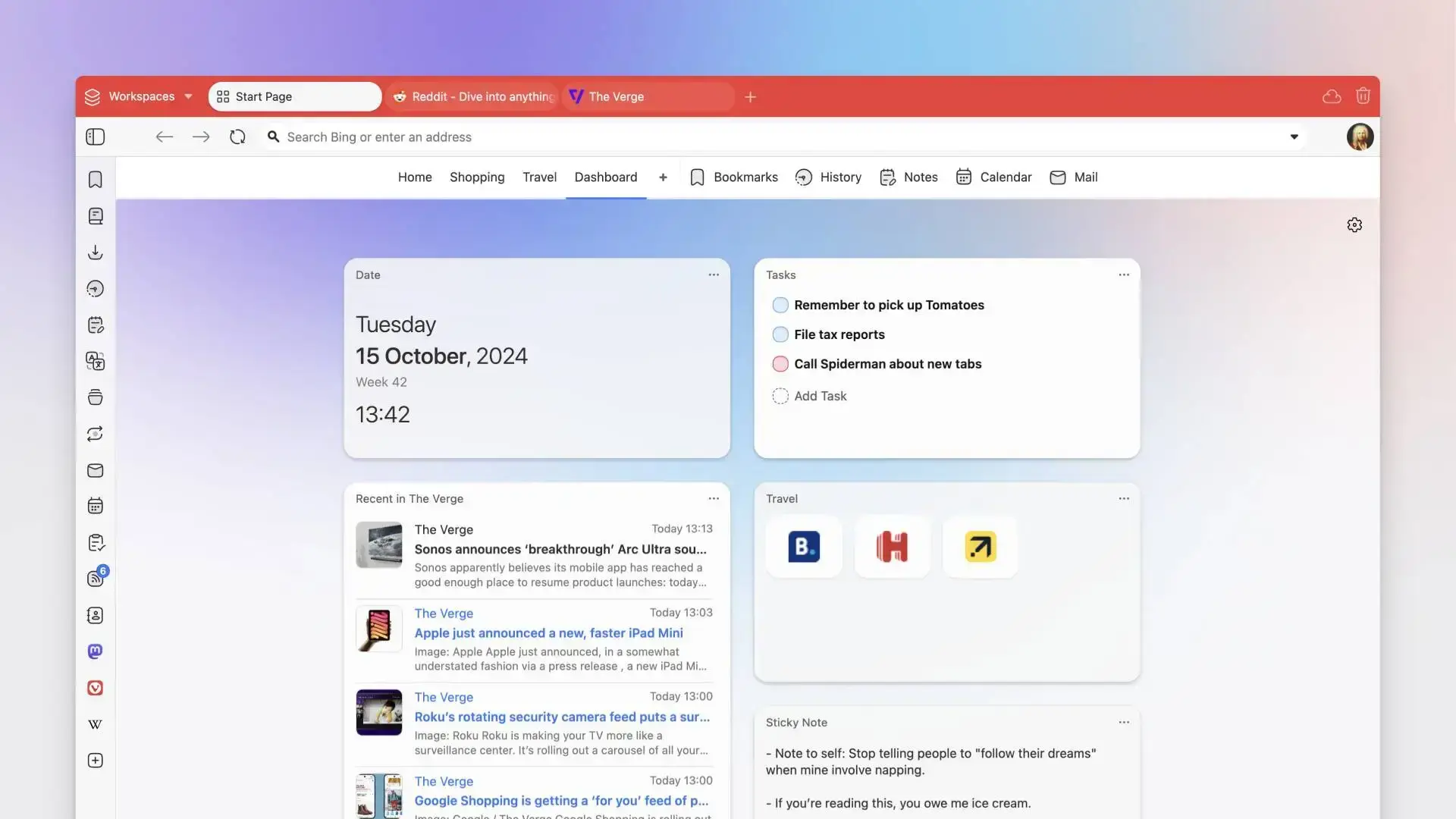 Vivaldi polishes its browser, adds a dashboard