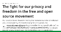 The fight for our privacy and freedom in the free and open source movement
