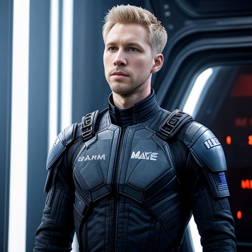 Generater image of the character cosplaying as Amos from the Expanse