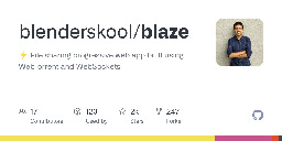 GitHub - blenderskool/blaze: ⚡ File sharing progressive web app built using WebTorrent and WebSockets